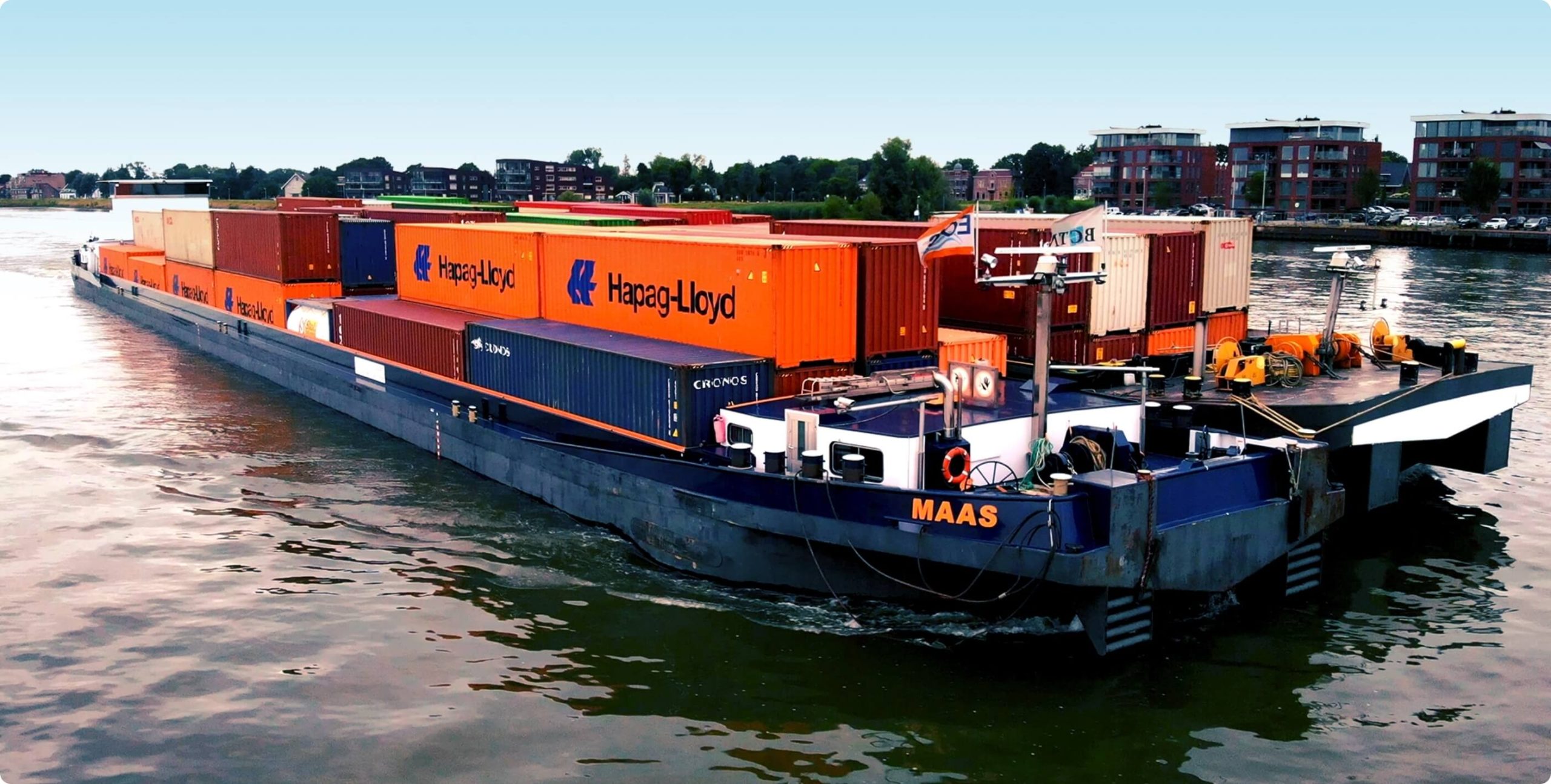 Containers on a barge