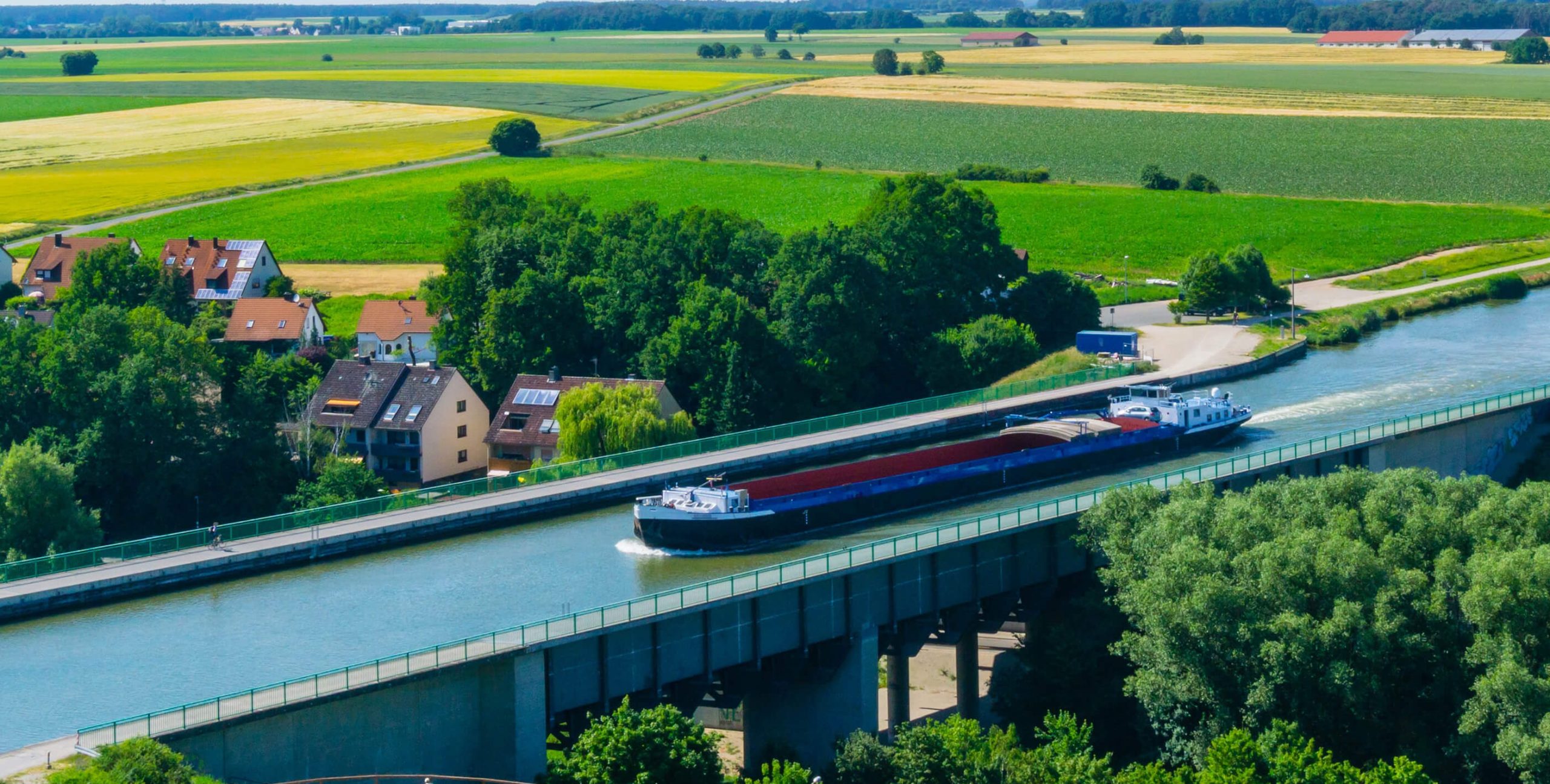 Boat sailing on a canal