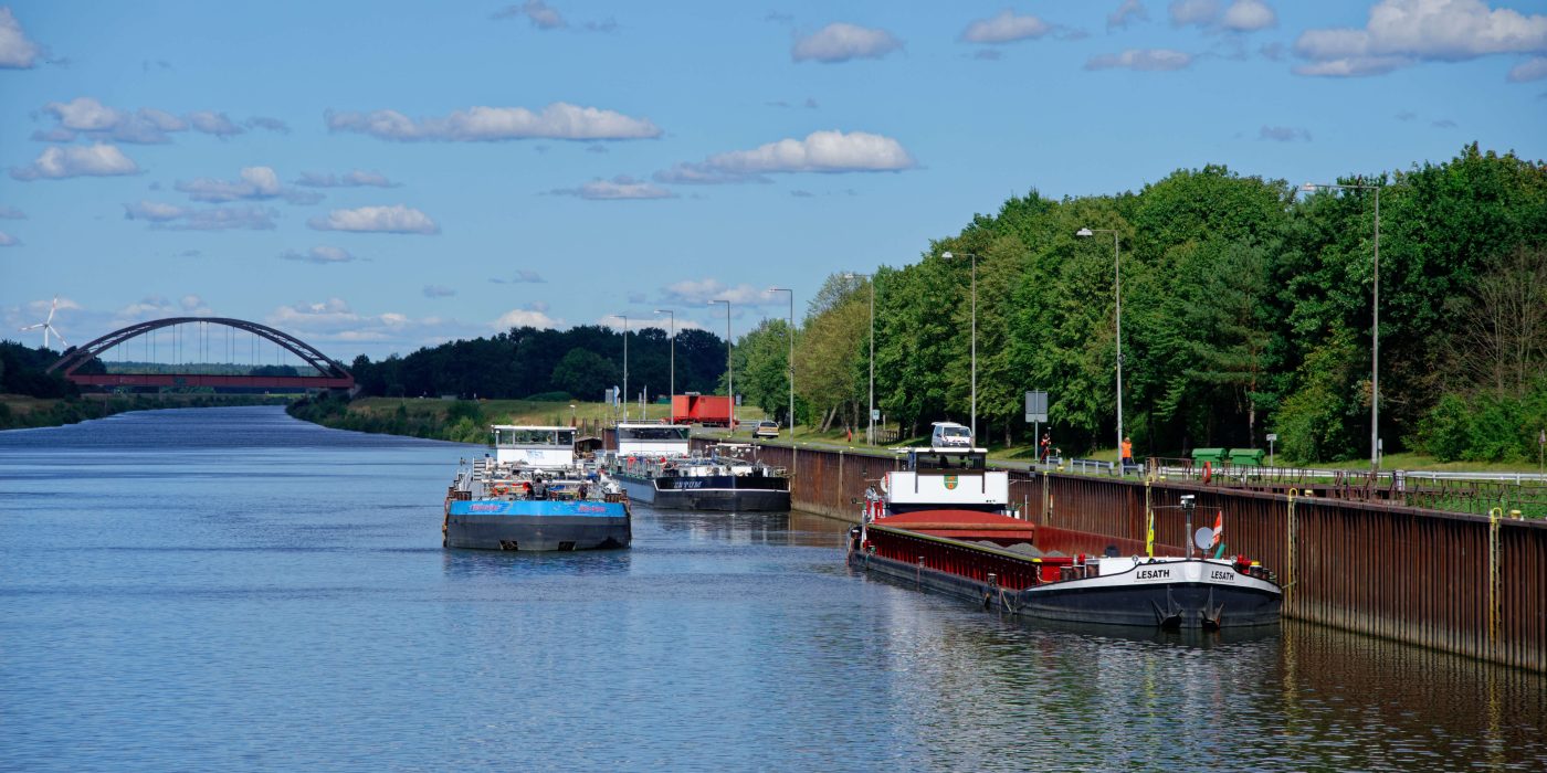Barges on the river