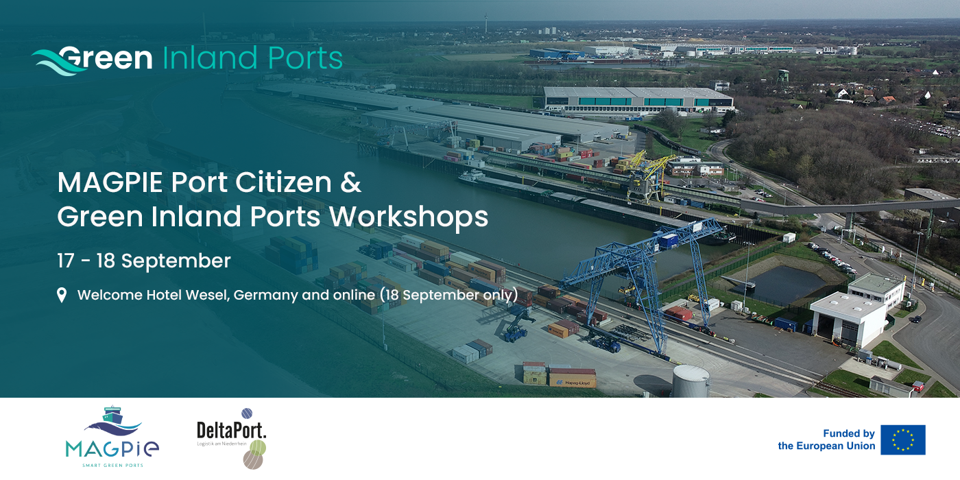 Register for the MAGPIE Port-Citizen and Green Inland Ports workshop